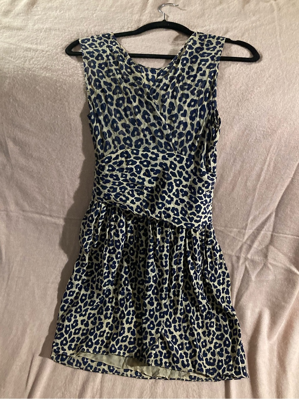 3.1 Phillip Lim Navy and Cream Leopard Print Sleeveless Dress